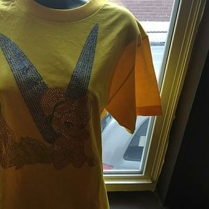 Woman men and children tee shirts and bags